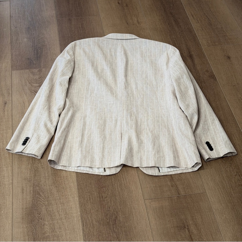 Banana‎ Republic Men Beige Linen Cotton Blazer Sport Jacket 44R 2 Button Lined - Picture 6 of 15